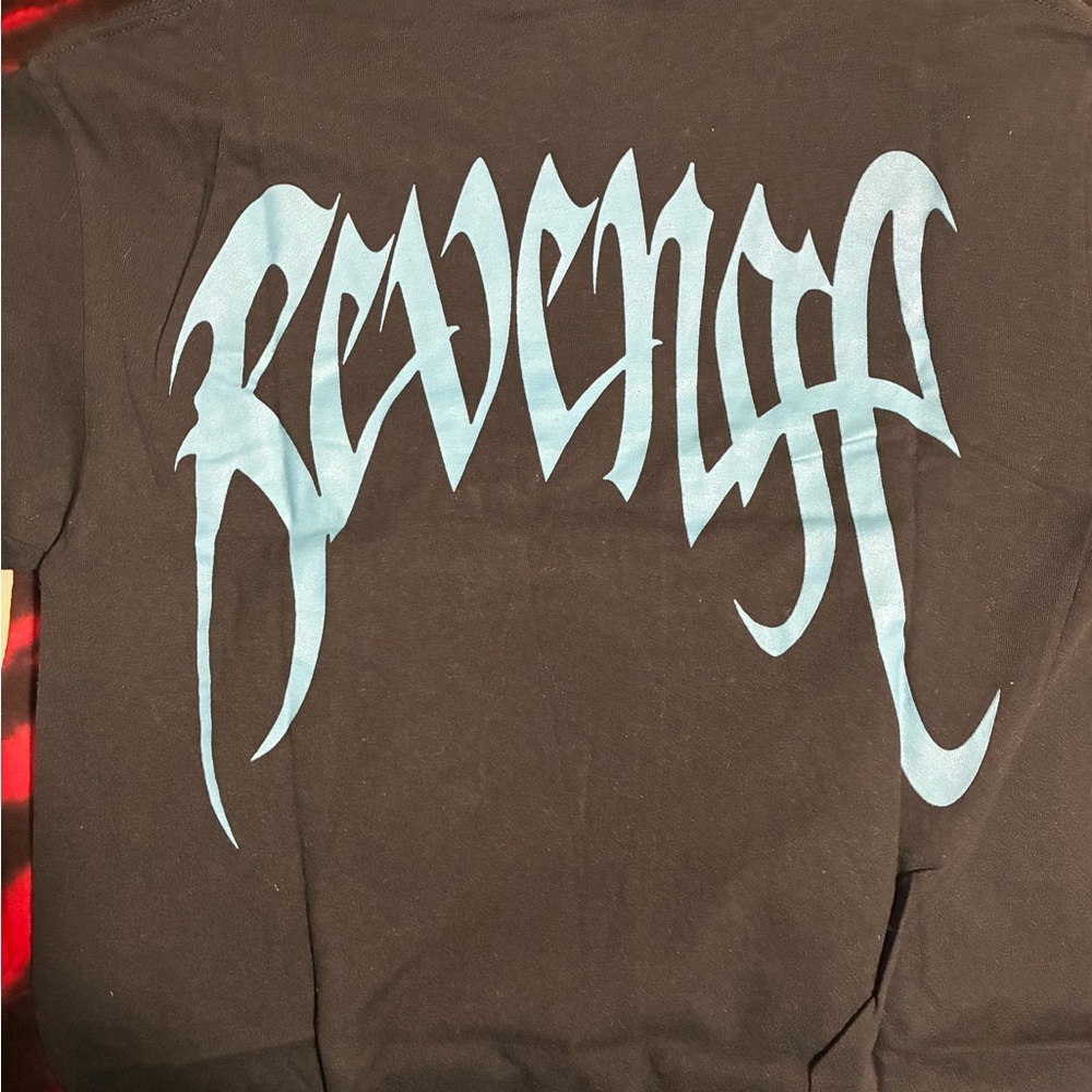 Revenge Clothing Black Tee with Light Blue Logo